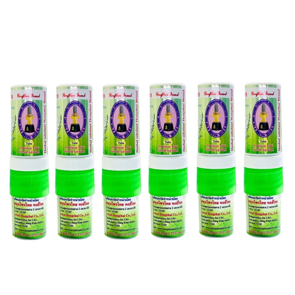 Hong Thai Herbal Riechstift – Grün Edition (6 Stück)